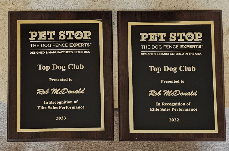 Pet Stop Top Dog Club awards for 2022 and 2023 presented to Rob McDonald