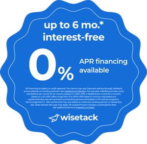 Up to 6 months interest free, 0% APR financing available